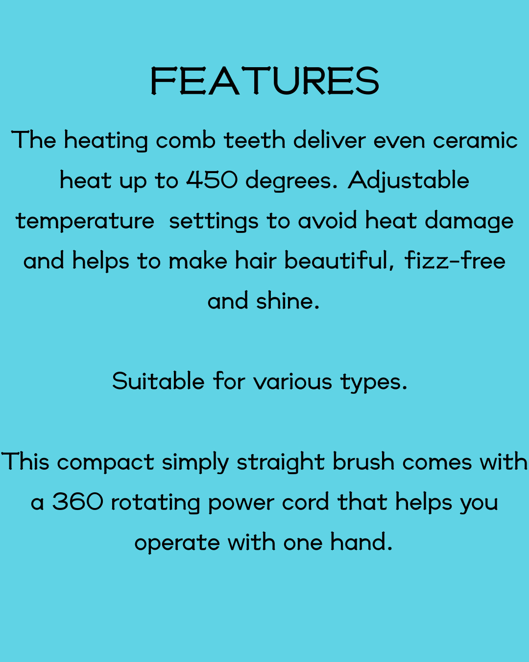 Bubbles Hair Co. Ceramic Hot Comb